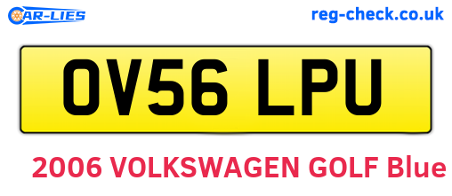 OV56LPU are the vehicle registration plates.