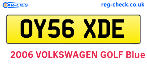 OY56XDE are the vehicle registration plates.