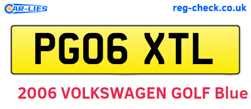 PG06XTL are the vehicle registration plates.