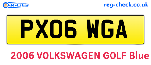 PX06WGA are the vehicle registration plates.