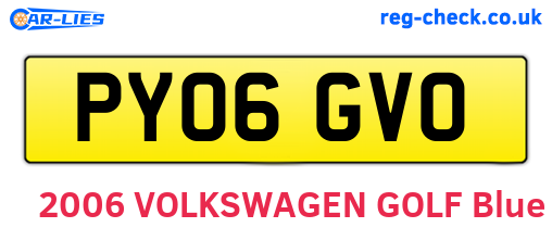 PY06GVO are the vehicle registration plates.