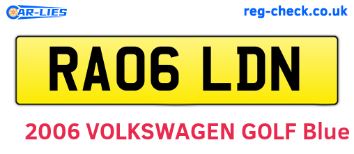 RA06LDN are the vehicle registration plates.