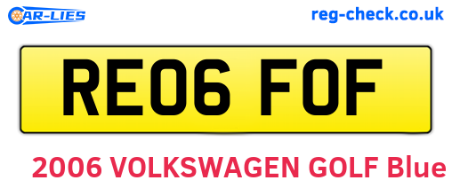 RE06FOF are the vehicle registration plates.