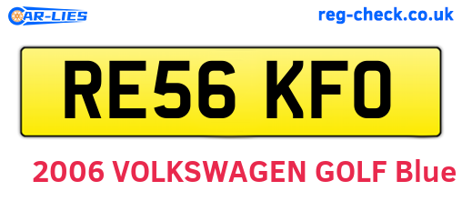 RE56KFO are the vehicle registration plates.
