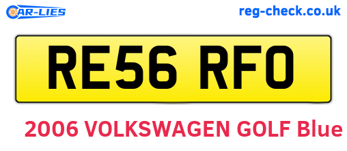 RE56RFO are the vehicle registration plates.