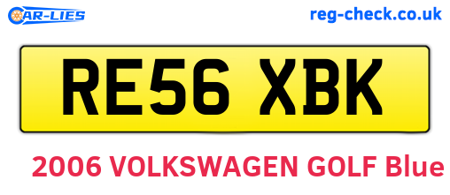 RE56XBK are the vehicle registration plates.