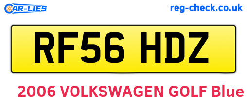 RF56HDZ are the vehicle registration plates.