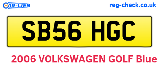 SB56HGC are the vehicle registration plates.