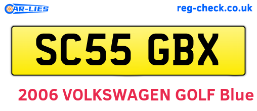 SC55GBX are the vehicle registration plates.