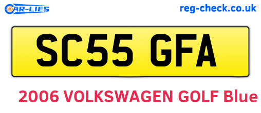 SC55GFA are the vehicle registration plates.