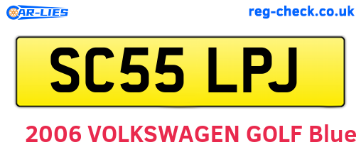 SC55LPJ are the vehicle registration plates.