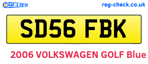 SD56FBK are the vehicle registration plates.