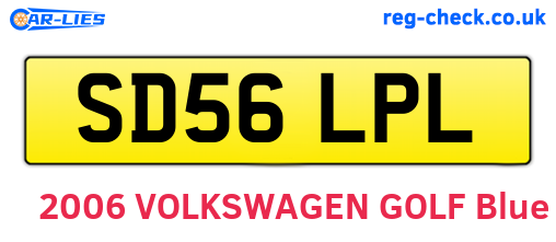 SD56LPL are the vehicle registration plates.