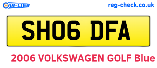 SH06DFA are the vehicle registration plates.