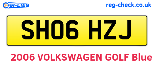 SH06HZJ are the vehicle registration plates.