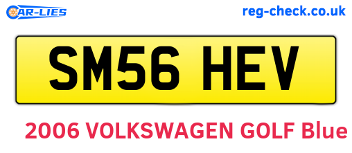 SM56HEV are the vehicle registration plates.