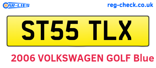 ST55TLX are the vehicle registration plates.