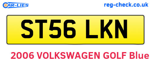 ST56LKN are the vehicle registration plates.