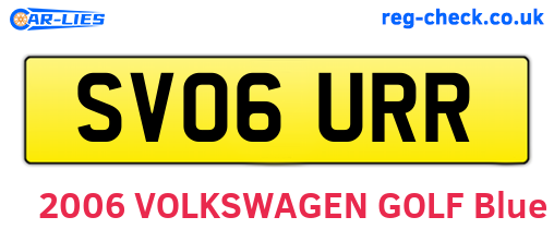 SV06URR are the vehicle registration plates.