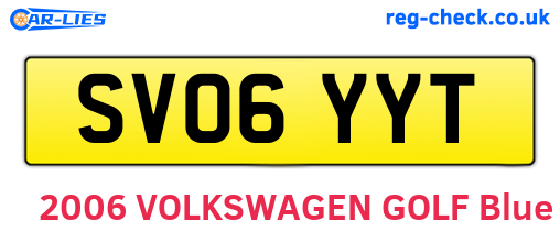 SV06YYT are the vehicle registration plates.