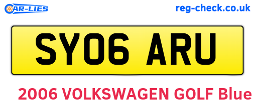 SY06ARU are the vehicle registration plates.