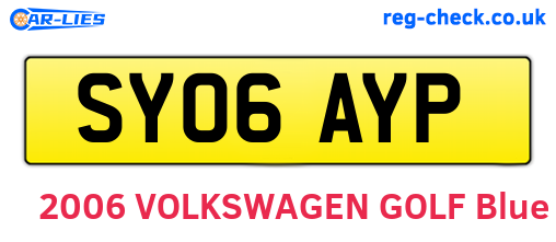 SY06AYP are the vehicle registration plates.
