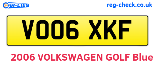 VO06XKF are the vehicle registration plates.