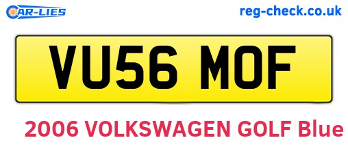 VU56MOF are the vehicle registration plates.