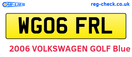 WG06FRL are the vehicle registration plates.