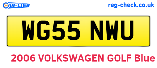 WG55NWU are the vehicle registration plates.