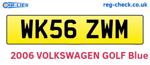 WK56ZWM are the vehicle registration plates.