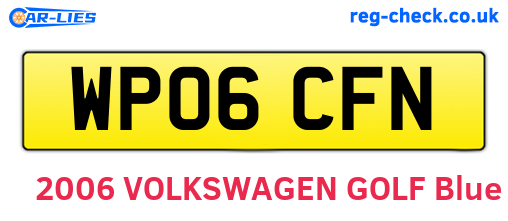 WP06CFN are the vehicle registration plates.