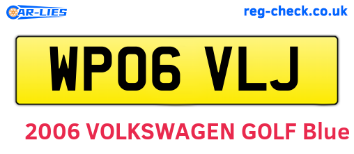 WP06VLJ are the vehicle registration plates.