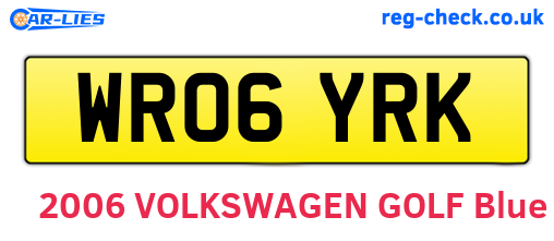 WR06YRK are the vehicle registration plates.