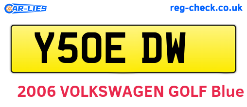 Y50EDW are the vehicle registration plates.