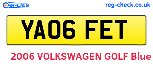 YA06FET are the vehicle registration plates.