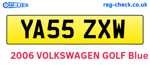 YA55ZXW are the vehicle registration plates.