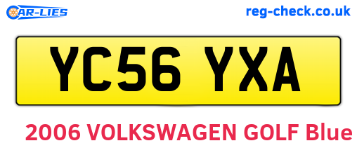 YC56YXA are the vehicle registration plates.