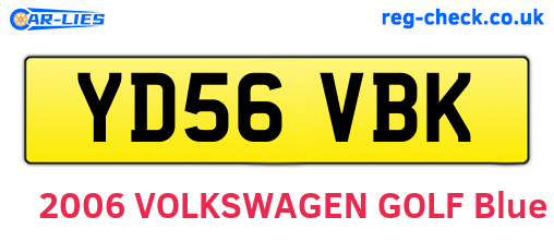 YD56VBK are the vehicle registration plates.