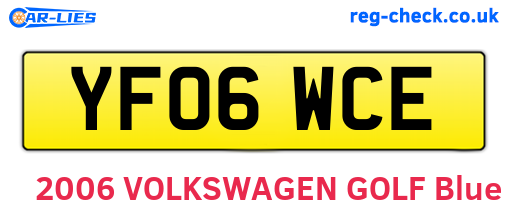 YF06WCE are the vehicle registration plates.