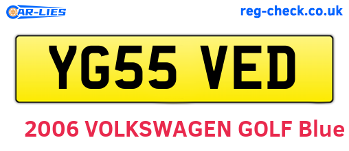 YG55VED are the vehicle registration plates.