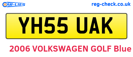 YH55UAK are the vehicle registration plates.