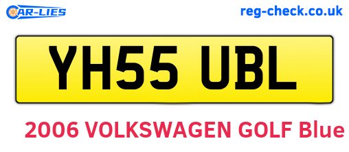YH55UBL are the vehicle registration plates.
