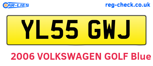 YL55GWJ are the vehicle registration plates.