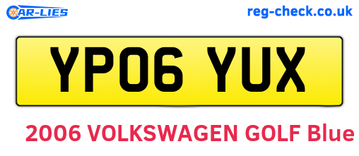 YP06YUX are the vehicle registration plates.