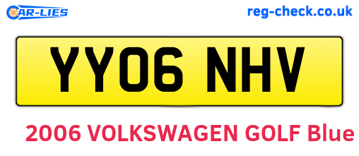YY06NHV are the vehicle registration plates.
