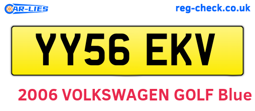 YY56EKV are the vehicle registration plates.