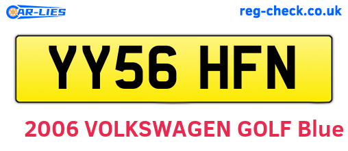 YY56HFN are the vehicle registration plates.