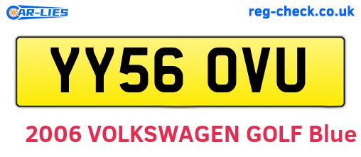 YY56OVU are the vehicle registration plates.