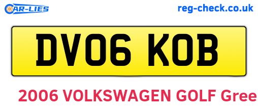 DV06KOB are the vehicle registration plates.